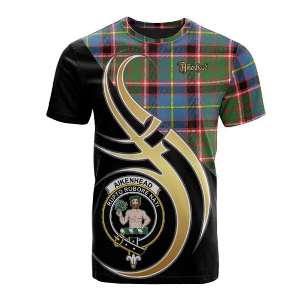 Aikenhead Clan T-Shirt, Scottish Tartan Aikenhead Clans T-Shirt Believe In Me Style