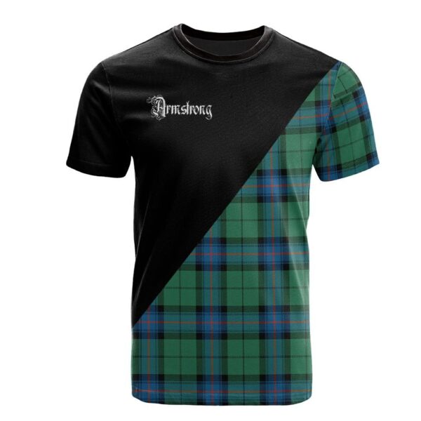 Armstrong Ancient Clan T-Shirt, Scottish Tartan Armstrong Ancient Clans T-Shirt Military Logo Style