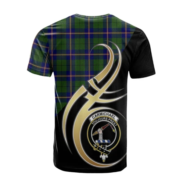 Carmichael Modern Clan T-Shirt, Scottish Tartan Carmichael Modern Clans T-Shirt Believe In Me Style - Image 2