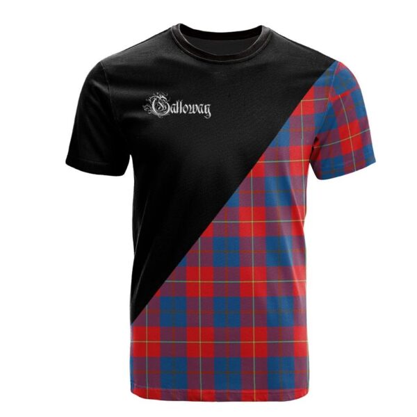 Galloway Red Clan T-Shirt, Scottish Tartan Galloway Red Clans T-Shirt Military Logo Style