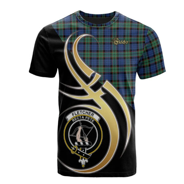 Fletcher Ancient Clan T-Shirt, Scottish Tartan Fletcher Ancient Clans T-Shirt Believe In Me Style