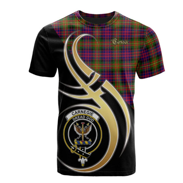 Carnegie Modern Clan T-Shirt, Scottish Tartan Carnegie Modern Clans T-Shirt Believe In Me Style