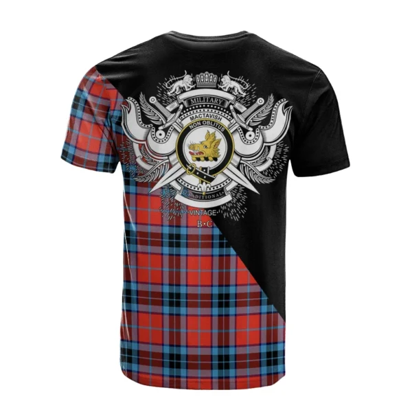 MacTavish Modern Clan T-Shirt, Scottish Tartan MacTavish Modern Clans T-Shirt Military Logo Style - Image 2