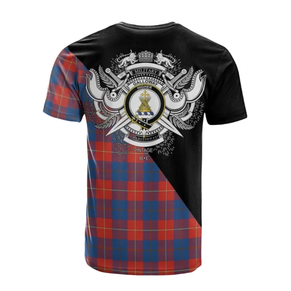 Galloway Red Clan T-Shirt, Scottish Tartan Galloway Red Clans T-Shirt Military Logo Style - Image 2