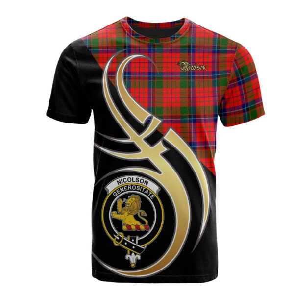 Nicolson Modern Clan T-Shirt, Scottish Tartan Nicolson Modern Clans T-Shirt Believe In Me Style