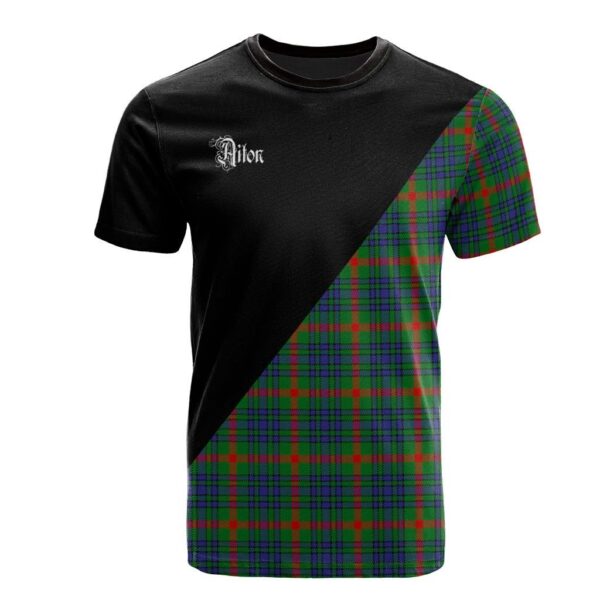 Aiton Clan T-Shirt, Scottish Tartan Aiton Clans T-Shirt Military Logo Style