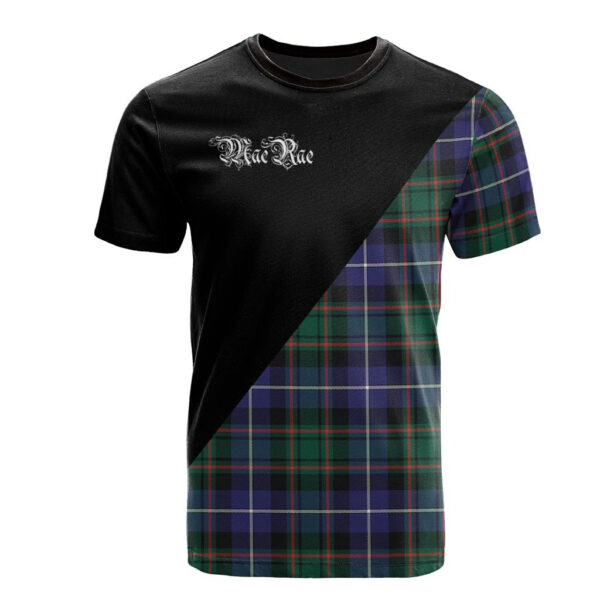 MacRae Hunting Modern Clan T-Shirt, Scottish Tartan MacRae Hunting Modern Clans T-Shirt Military Logo Style