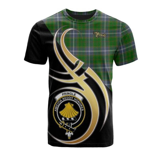 Pringle Clan T-Shirt, Scottish Tartan Pringle Clans T-Shirt Believe In Me Style