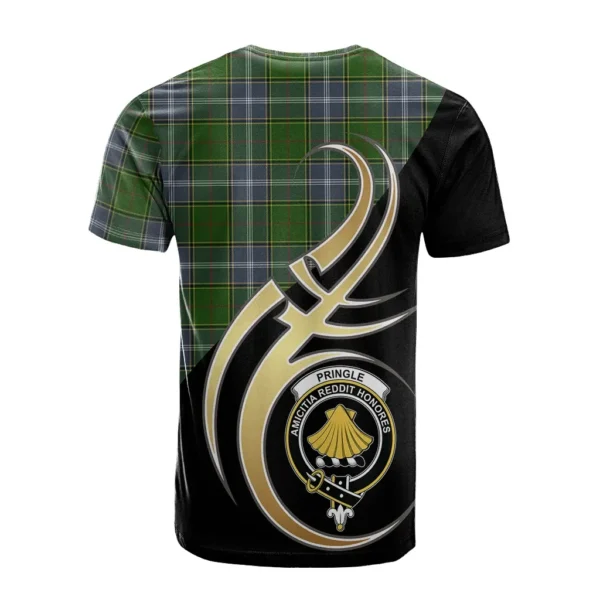 Pringle Clan T-Shirt, Scottish Tartan Pringle Clans T-Shirt Believe In Me Style - Image 2