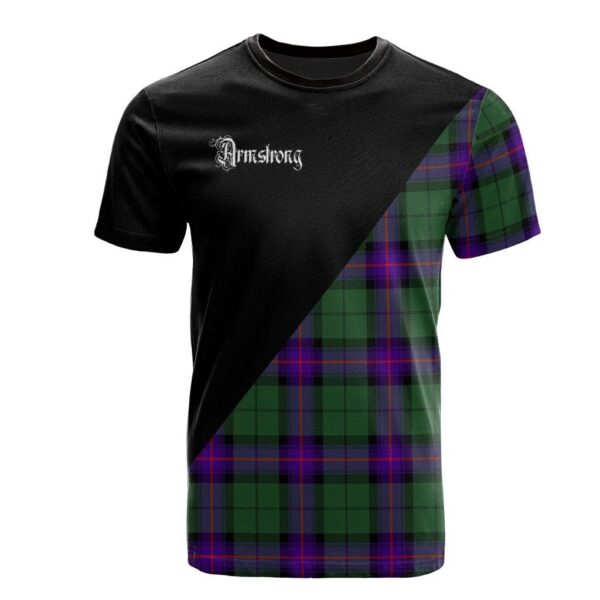 Armstrong Modern Clan T-Shirt, Scottish Tartan Armstrong Modern Clans T-Shirt Military Logo Style