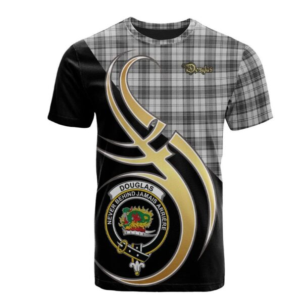 Douglas Grey Modern Clan T-Shirt, Scottish Tartan Douglas Grey Modern Clans T-Shirt Believe In Me Style