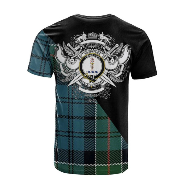 Kirkpatrick Clan T-Shirt, Scottish Tartan Kirkpatrick Clans T-Shirt Military Logo Style - Image 2