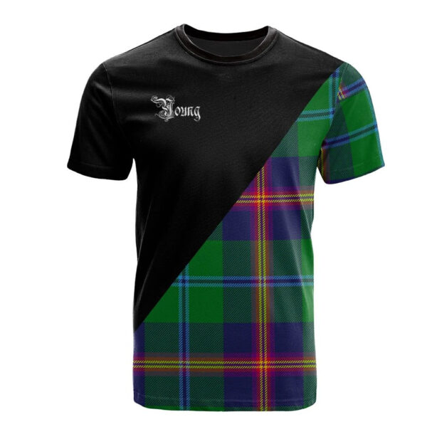 Young Modern Clan T-Shirt, Scottish Tartan Young Modern Clans T-Shirt Military Logo Style