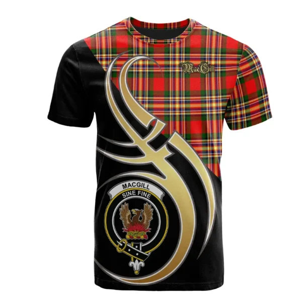 MacGill Modern Clan T-Shirt, Scottish Tartan MacGill Modern Clans T-Shirt Believe In Me Style