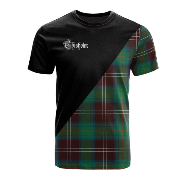 Chisholm Hunting Ancient Clan T-Shirt, Scottish Tartan Chisholm Hunting Ancient Clans T-Shirt Military Logo Style