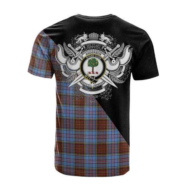 Anderson Modern Clan T-Shirt, Scottish Tartan Anderson Modern Clans T-Shirt Military Logo Style - Image 2