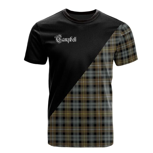 Campbell Argyll Weathered Clan T-Shirt, Scottish Tartan Campbell Argyll Weathered Clans T-Shirt Military Logo Style