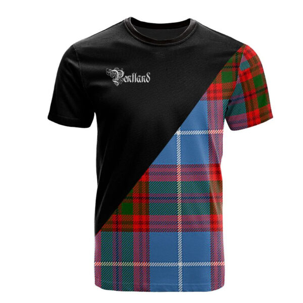 Pentland Clan T-Shirt, Scottish Tartan Pentland Clans T-Shirt Military Logo Style