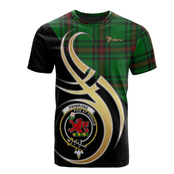 Primrose Clan T-Shirt, Scottish Tartan Primrose Clans T-Shirt Believe In Me Style