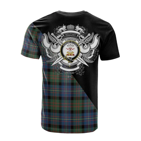 Cameron of Erracht Ancient Clan T-Shirt, Scottish Tartan Cameron of Erracht Ancient Clans T-Shirt Military Logo Style - Image 2