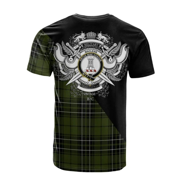 MacLean Hunting Clan T-Shirt, Scottish Tartan MacLean Hunting Clans T-Shirt Military Logo Style - Image 2