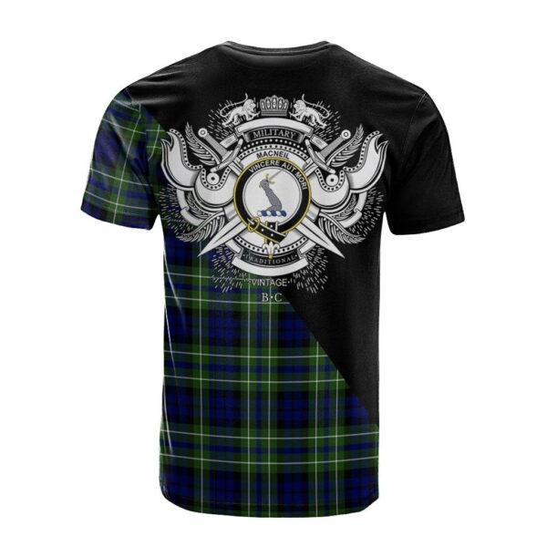 MacNeil of Colonsay Modern Clan T-Shirt, Scottish Tartan MacNeil of Colonsay Modern Clans T-Shirt Military Logo Style - Image 2