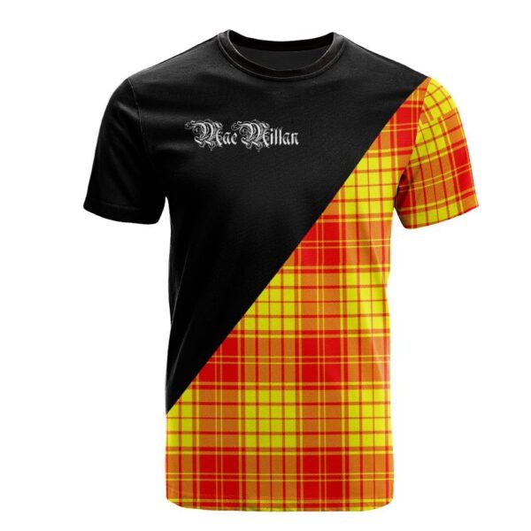 MacMillan Clan T-Shirt, Scottish Tartan MacMillan Clans T-Shirt Military Logo Style