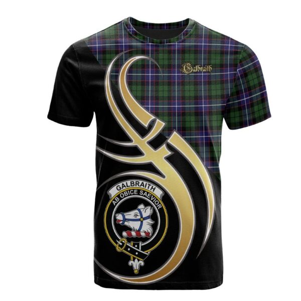 Galbraith Modern Clan T-Shirt, Scottish Tartan Galbraith Modern Clans T-Shirt Believe In Me Style