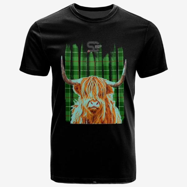 Clephan Clan T-Shirt, Scottish Tartan Clephan Clans T-Shirt Highland Cow Style - Image 2