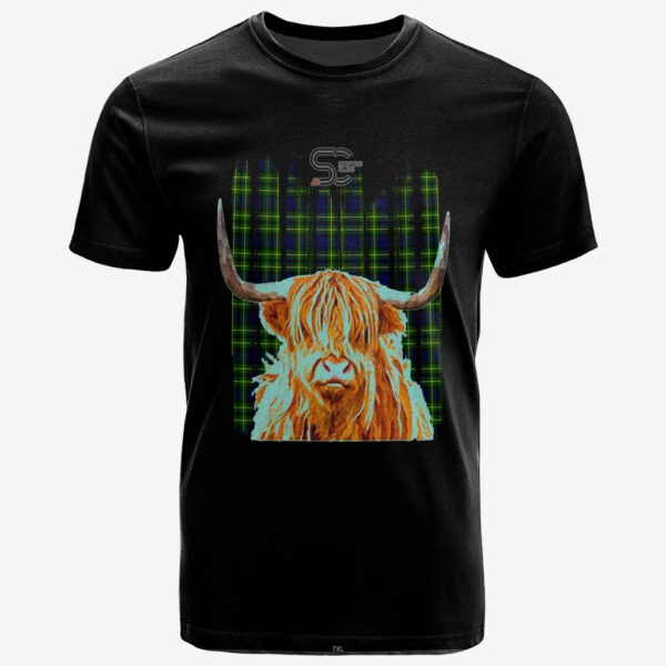 Campbell of Breadalbane Modern Clan T-Shirt, Scottish Tartan Campbell of Breadalbane Modern Clans T-Shirt Highland Cow Style - Image 2