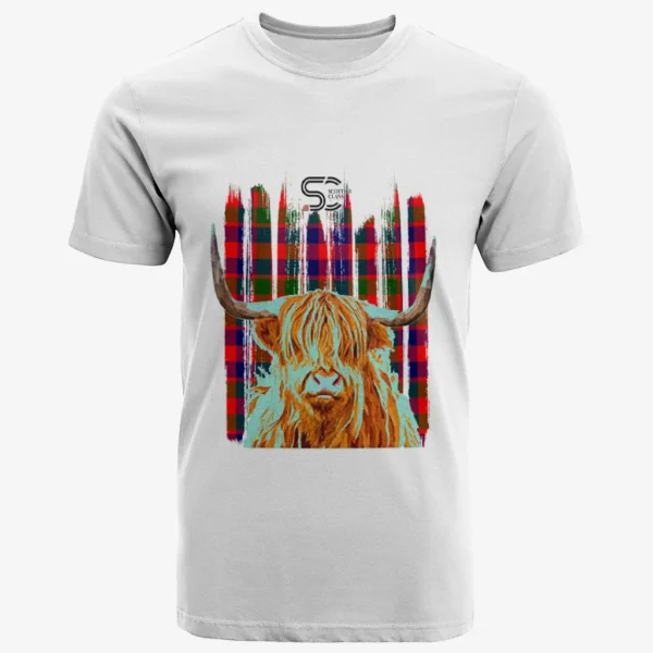 Gow of McGouan Clan T-Shirt, Scottish Tartan Gow of McGouan Clans T-Shirt Highland Cow Style