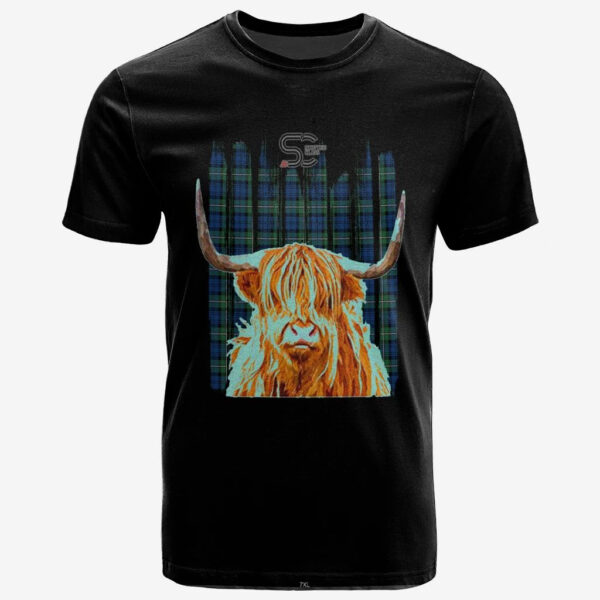 Forbes Ancient Clan T-Shirt, Scottish Tartan Forbes Ancient Clans T-Shirt Highland Cow Style - Image 2