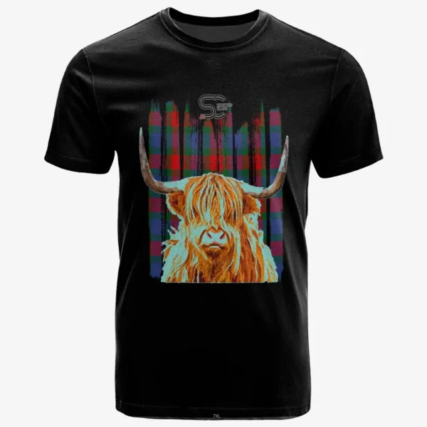 Mar Clan T-Shirt, Scottish Tartan Mar Clans T-Shirt Highland Cow Style - Image 2