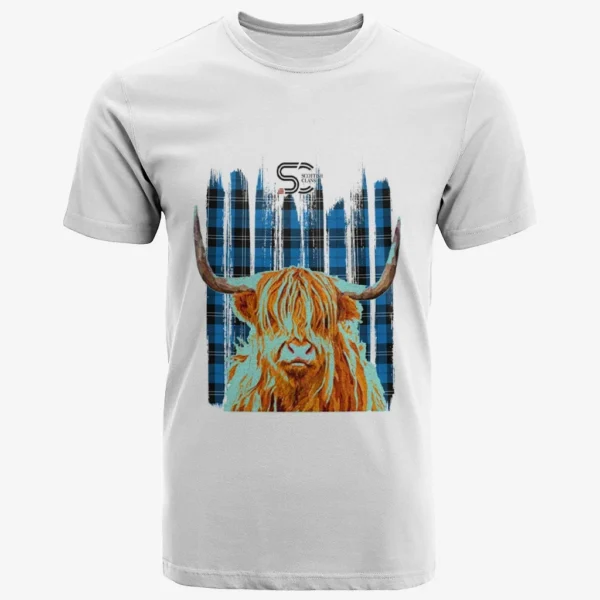 Ramsay Blue Ancient Clan T-Shirt, Scottish Tartan Ramsay Blue Ancient Clans T-Shirt Highland Cow Style