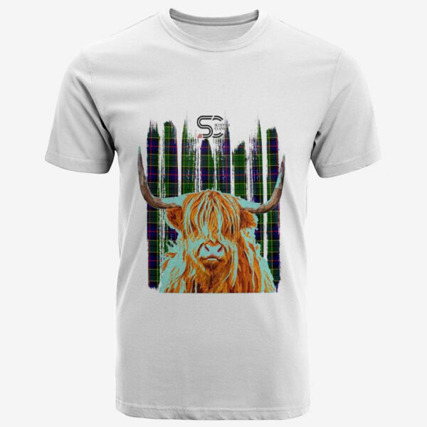 Forsyth Modern Clan T-Shirt, Scottish Tartan Forsyth Modern Clans T-Shirt Highland Cow Style