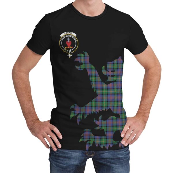 Logan Ancient Clan T-shirt, Scottish Tartan Logan Ancient Clans T-shirt Lion & Thistle Style