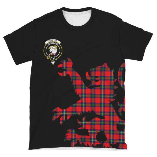 Ruthven Modern Clan T-shirt, Scottish Tartan Ruthven Modern Clans T-shirt Lion & Thistle Style - Image 4