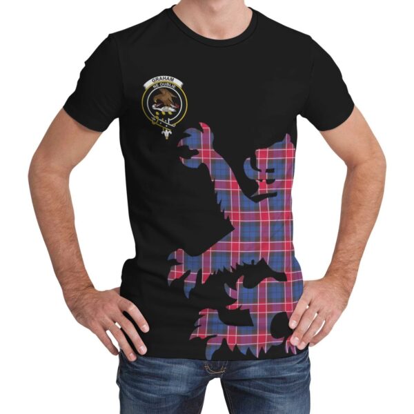 Graham of Menteith Red Clan T-shirt, Scottish Tartan Graham of Menteith Red Clans T-shirt Lion & Thistle Style