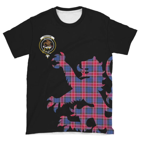 Graham of Menteith Red Clan T-shirt, Scottish Tartan Graham of Menteith Red Clans T-shirt Lion & Thistle Style - Image 4