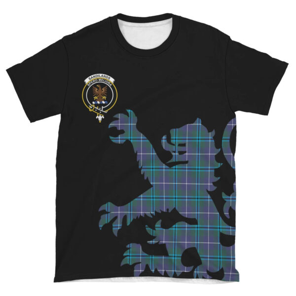 Sandilands Clan T-shirt, Scottish Tartan Sandilands Clans T-shirt Lion & Thistle Style - Image 4