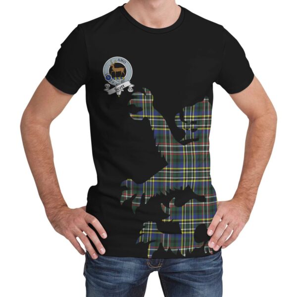 Scott Green Modern Clan T-shirt, Scottish Tartan Scott Green Modern Clans T-shirt Lion & Thistle Style