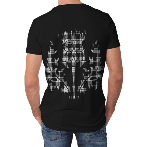 MacFarlane Black & White Clan T-shirt, Scottish Tartan MacFarlane Black & White Clans T-shirt Lion & Thistle Style - Image 2