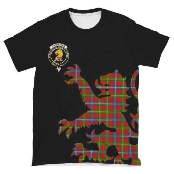 Forrester Clan T-shirt, Scottish Tartan Forrester Clans T-shirt Lion & Thistle Style - Image 4