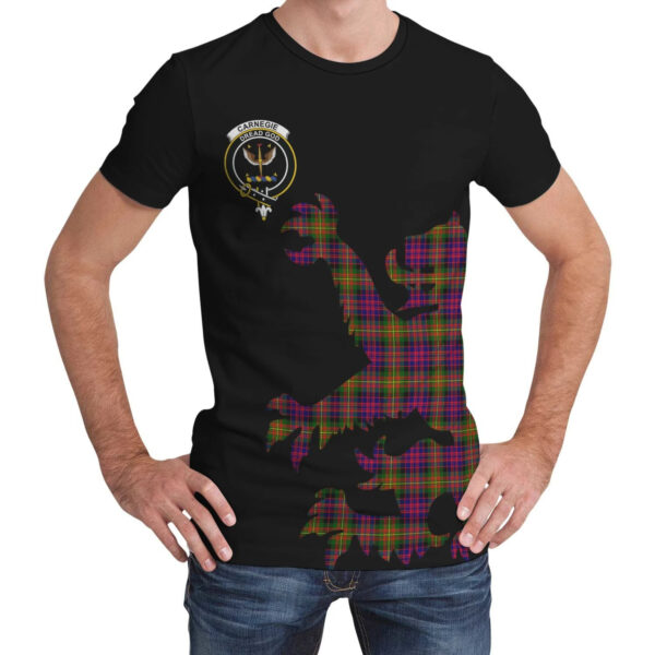 Carnegie Modern Clan T-shirt, Scottish Tartan Carnegie Modern Clans T-shirt Lion & Thistle Style