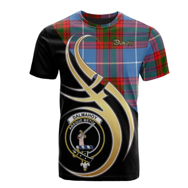 Dalmahoy Clan T-Shirt, Scottish Tartan Dalmahoy Clans T-Shirt Believe In Me Style