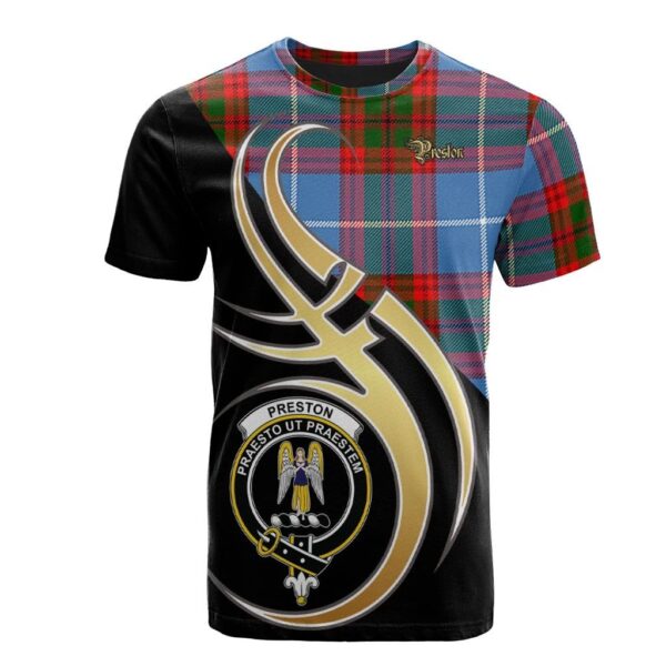 Preston Clan T-Shirt, Scottish Tartan Preston Clans T-Shirt Believe In Me Style