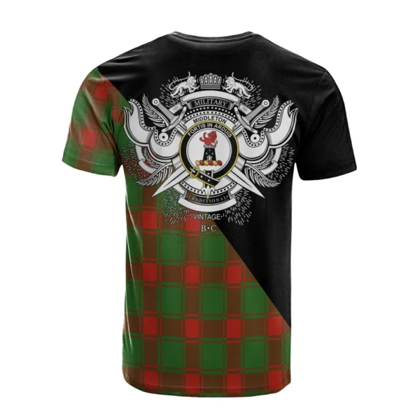 Middleton Modern Clan T-Shirt, Scottish Tartan Middleton Modern Clans T-Shirt Military Logo Style - Image 2