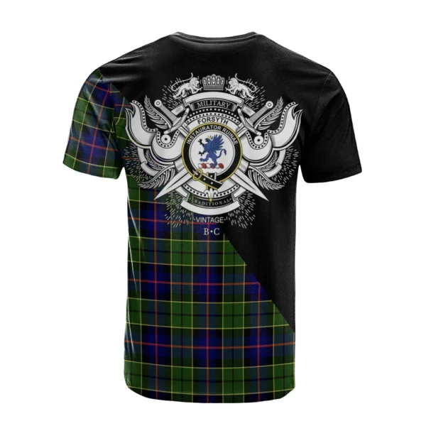 Forsyth Modern Clan T-Shirt, Scottish Tartan Forsyth Modern Clans T-Shirt Military Logo Style - Image 2