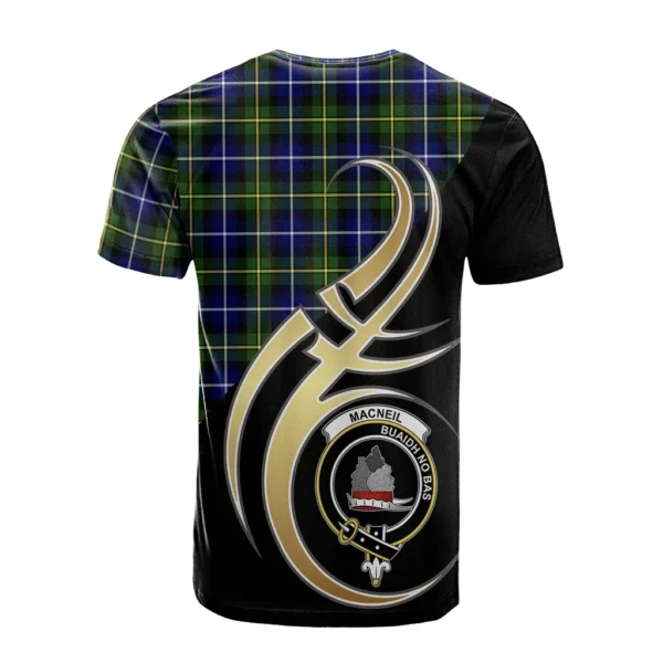 MacNeil of Barra Modern Clan T-Shirt, Scottish Tartan MacNeil of Barra Modern Clans T-Shirt Believe In Me Style - Image 2