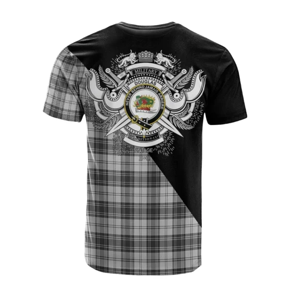 Douglas Grey Modern Clan T-Shirt, Scottish Tartan Douglas Grey Modern Clans T-Shirt Military Logo Style - Image 2